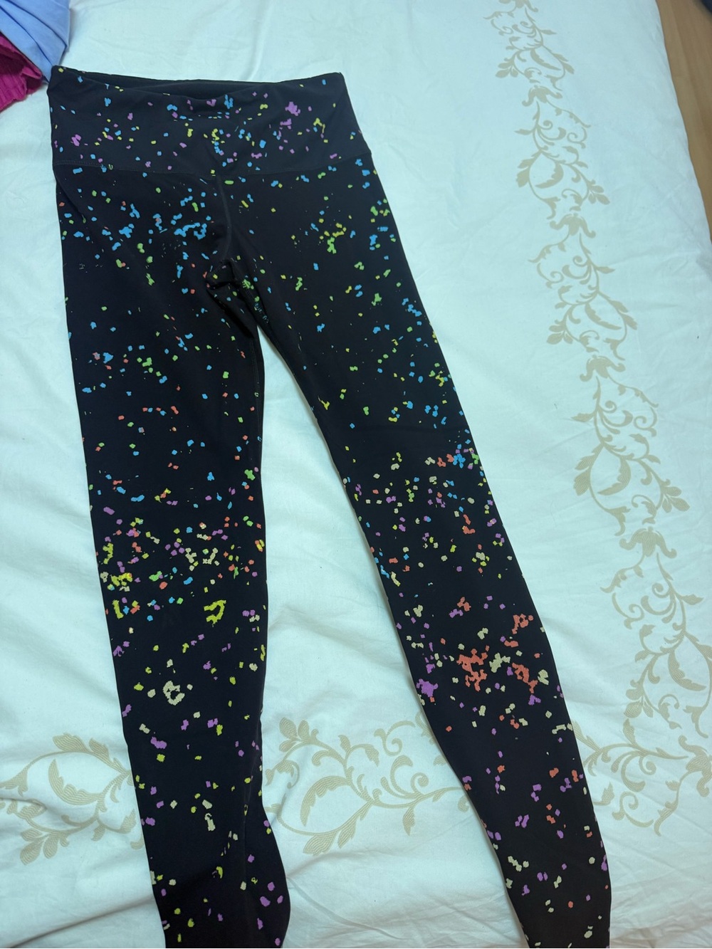 Black Multicolor Speckle Active Leggings